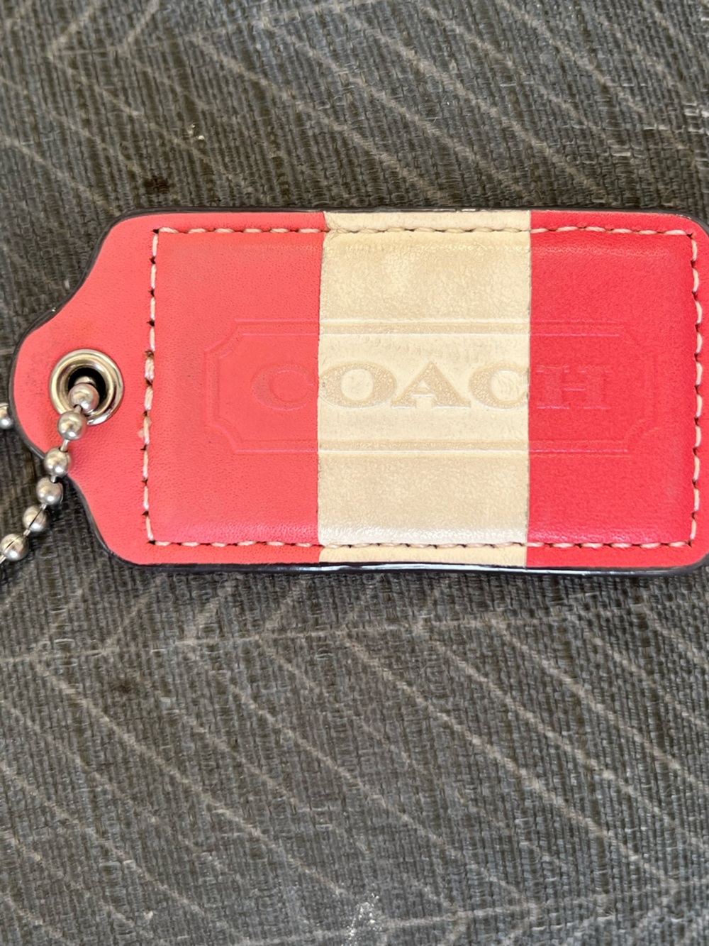 EUC Coach Rose Wristlet with Large Pink and Cream Stripes Hang Tag - Picture 5 of 13